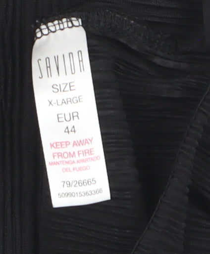 Savida Women's Black Cropped Sleeveless Blouse Size 16