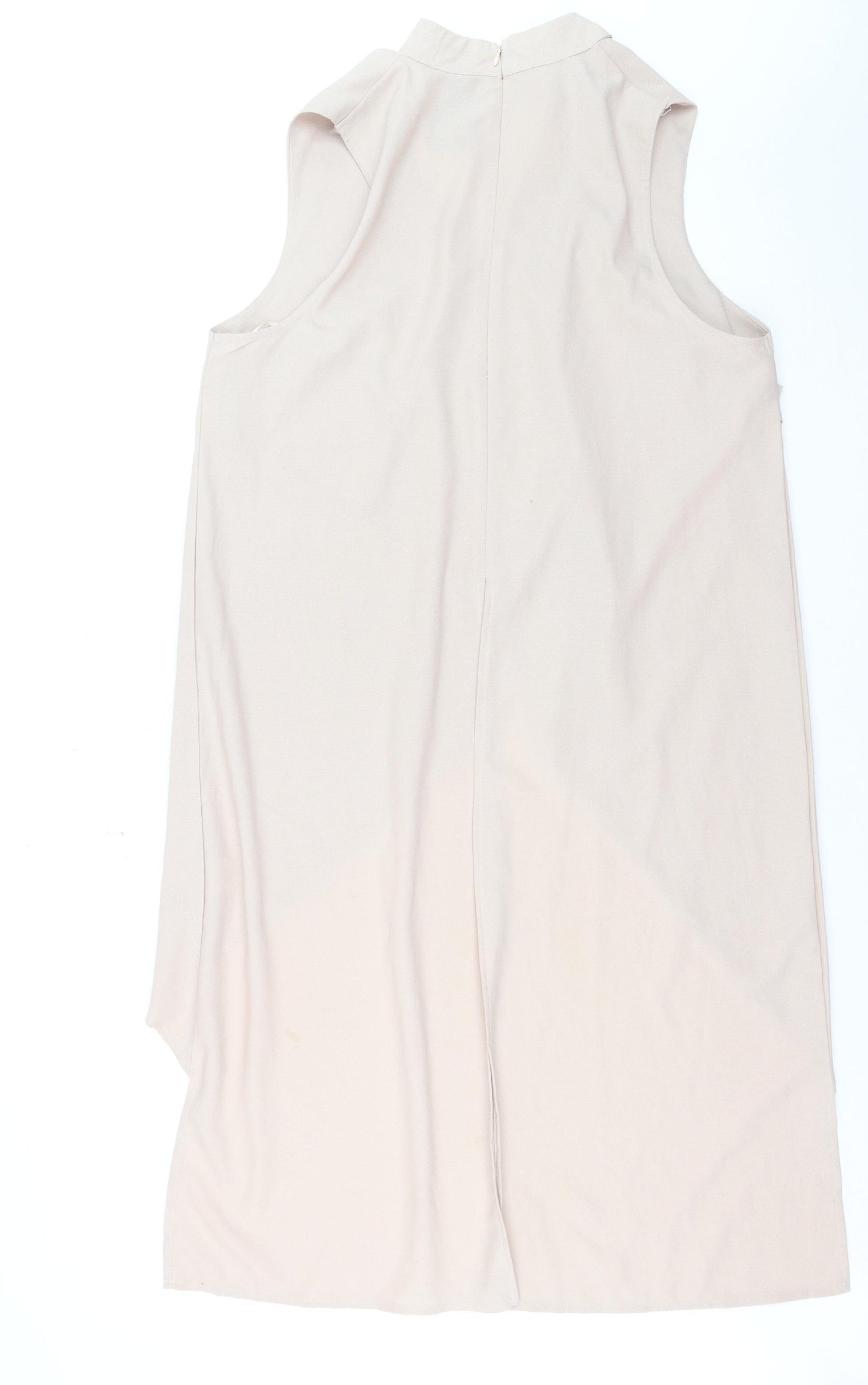 Quiz Women Beige Size 16 Asymmetric V-Neck Sleeveless Dress