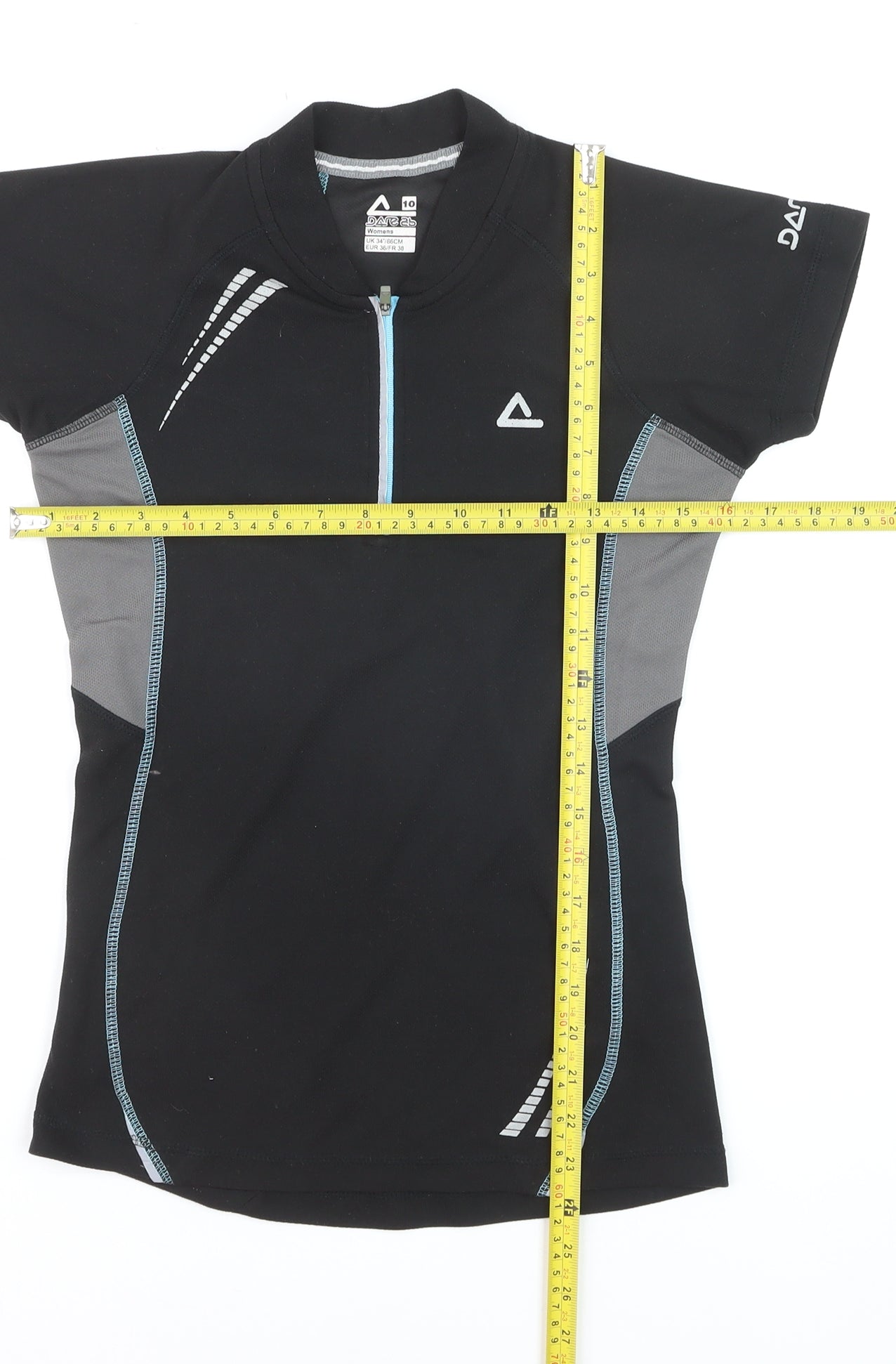 Dare 2b Womens Black Short Sleeve Athletic Zip T-Shirt UK 10