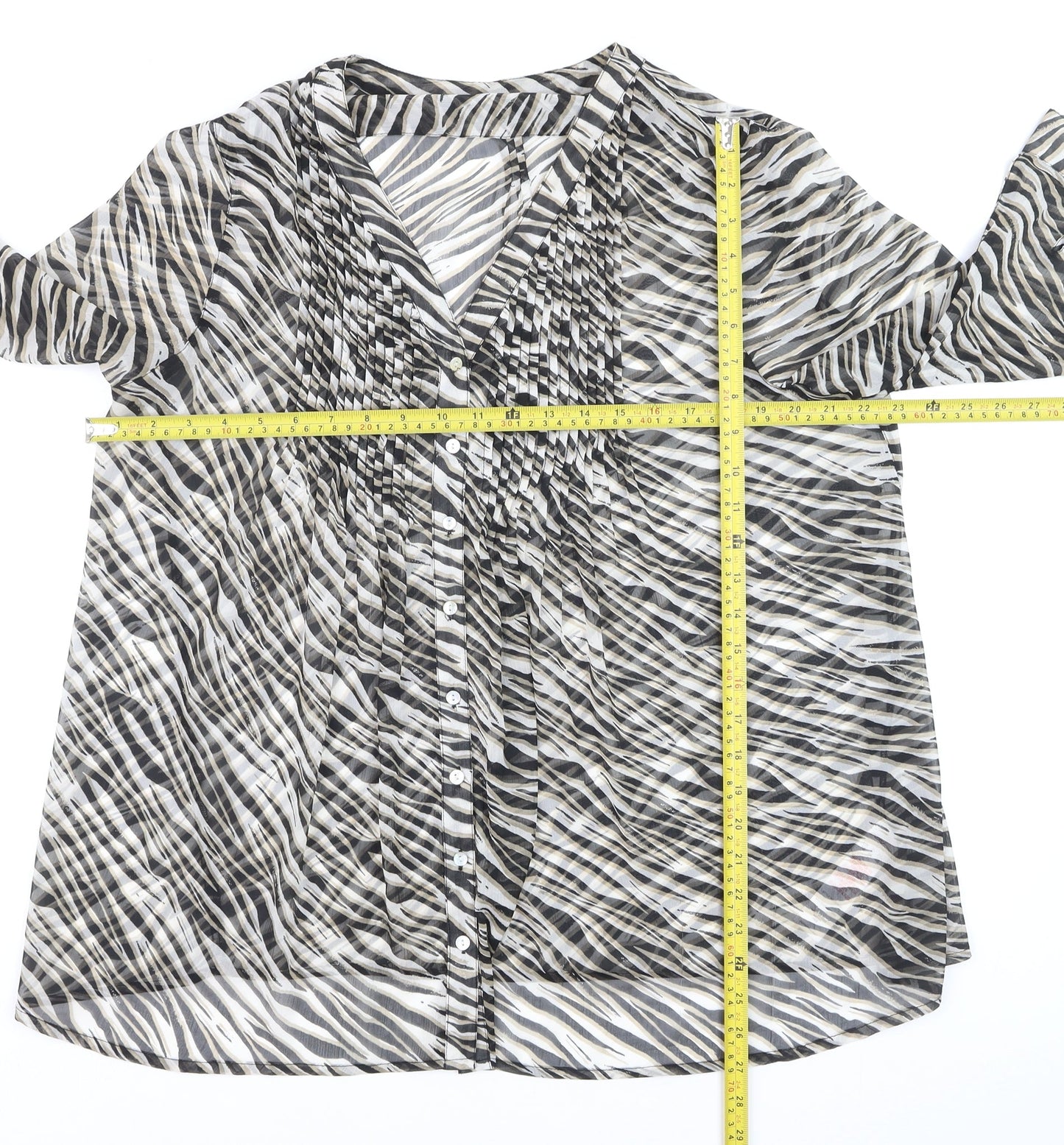 Dash Women's Multicoloured Zebra Print Tunic Blouse Size 18