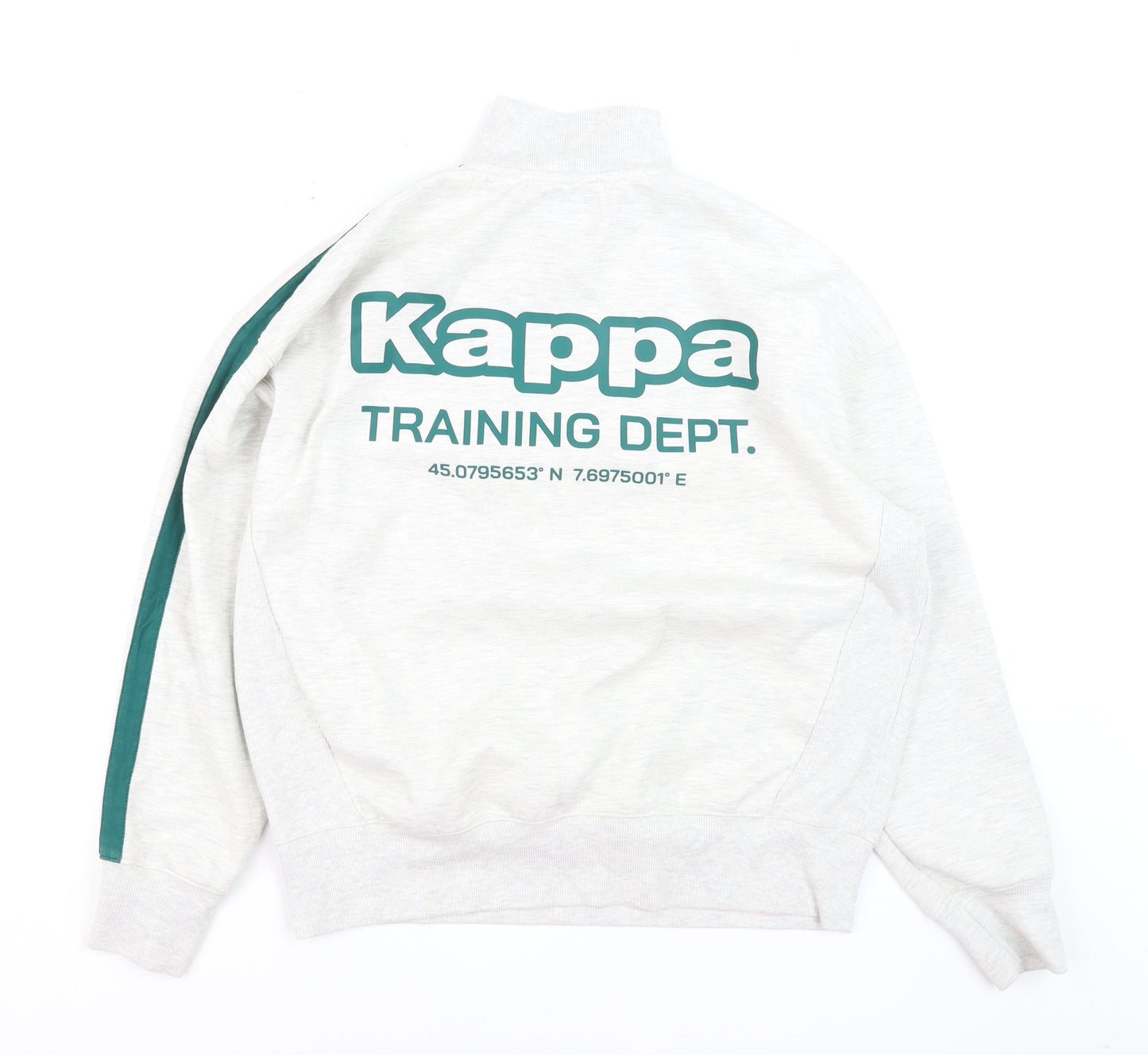 Kappa Men's Grey 1/4 Zip Sweatshirt XS Sports Logo Training Top