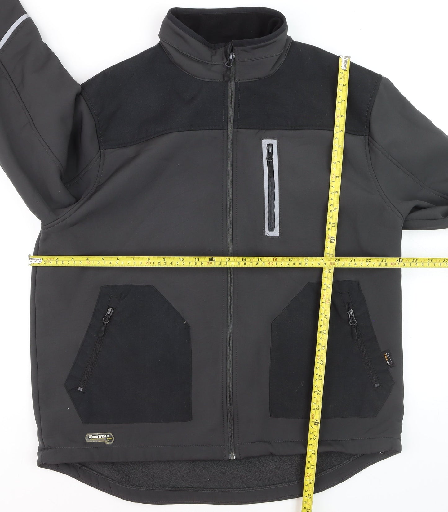 WorkWear Men's Black XL Softshell Jacket Windproof Water Resistant