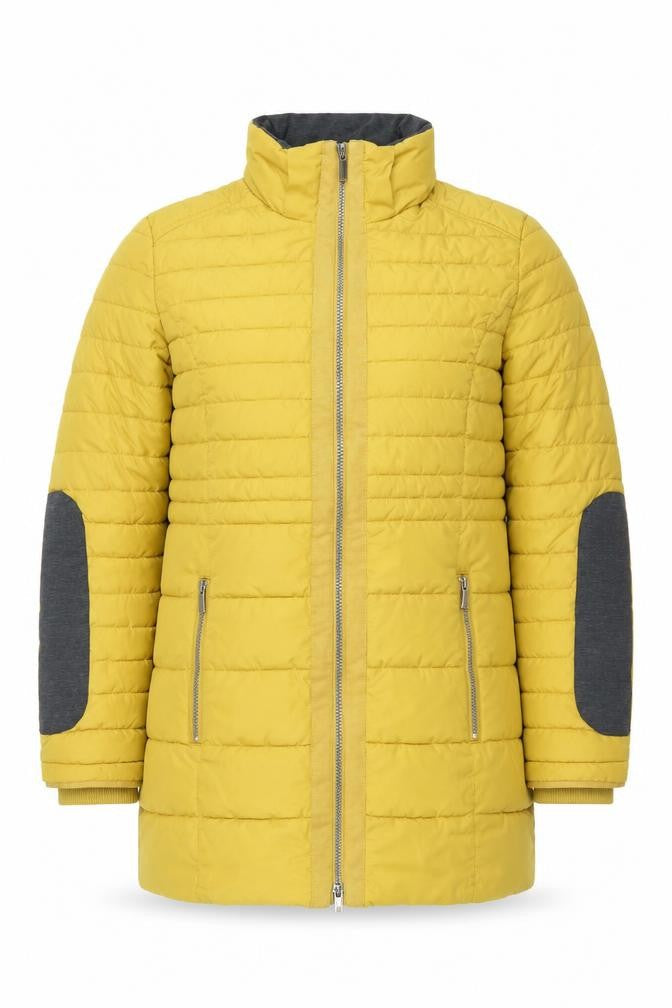 Soyaconcept Women's Yellow Puffer Jacket M Mid-Length Polyester