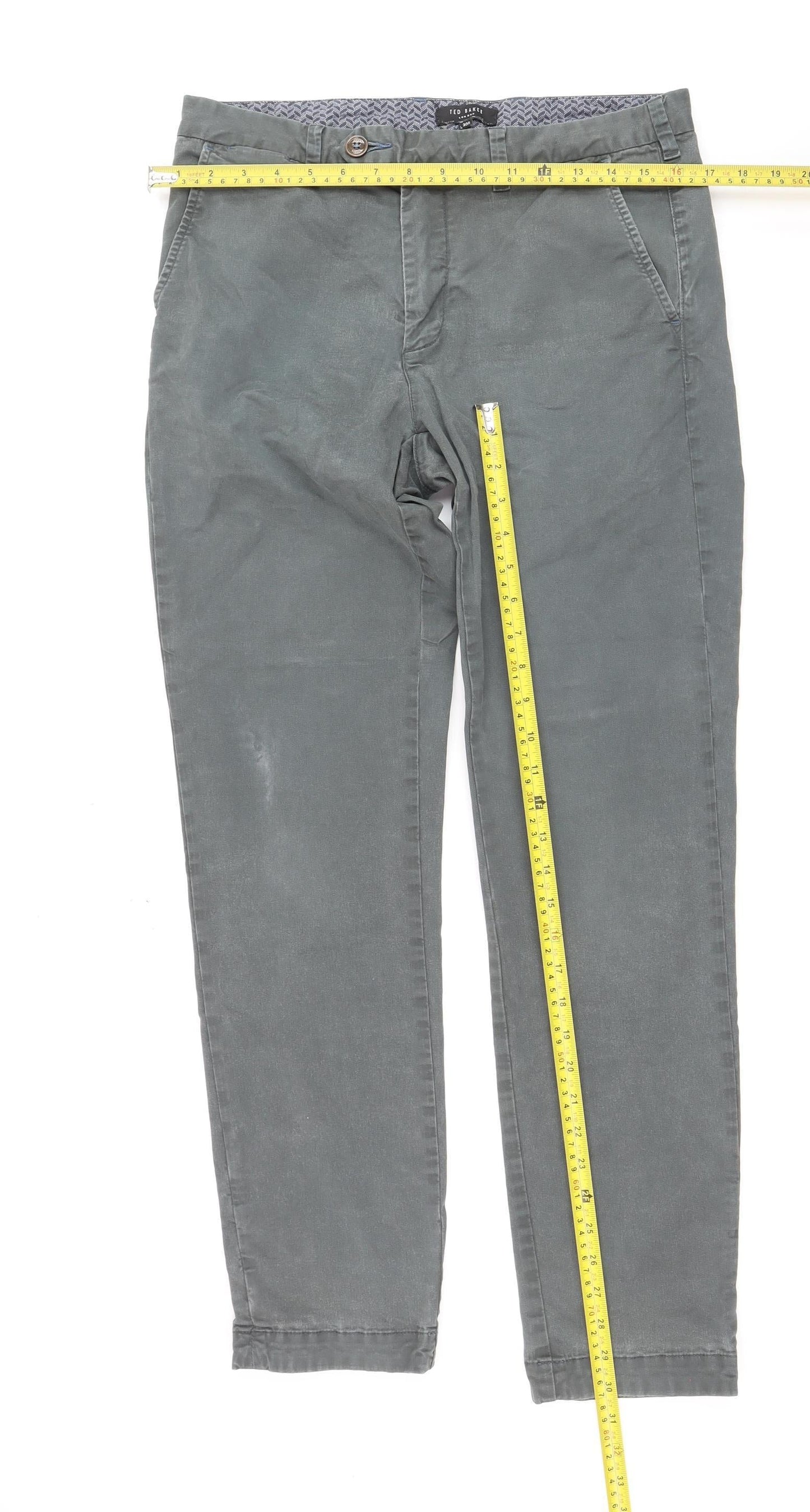 Marks and Spencer Men's Green Cotton Chino Trousers 30R