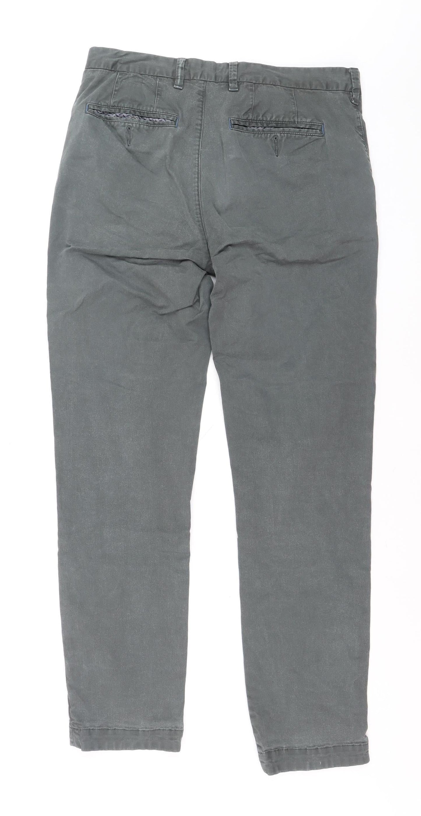 Marks and Spencer Men's Green Cotton Chino Trousers 30R