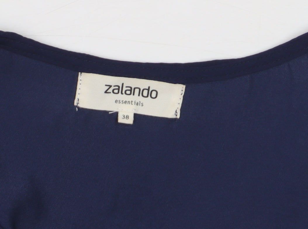 Zalando Essentials Women Blue Sleeveless V-Neck Jumpsuit Size 10