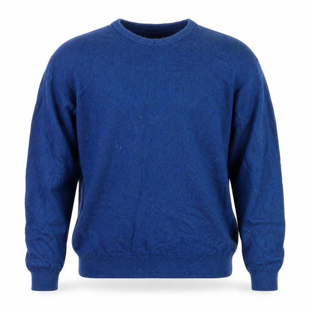 Dunnes Men Blue Cotton Crew Neck Pullover Jumper Size M