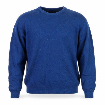 Front view of Dunnes Men Blue Cotton Crew Neck jumper, size M
