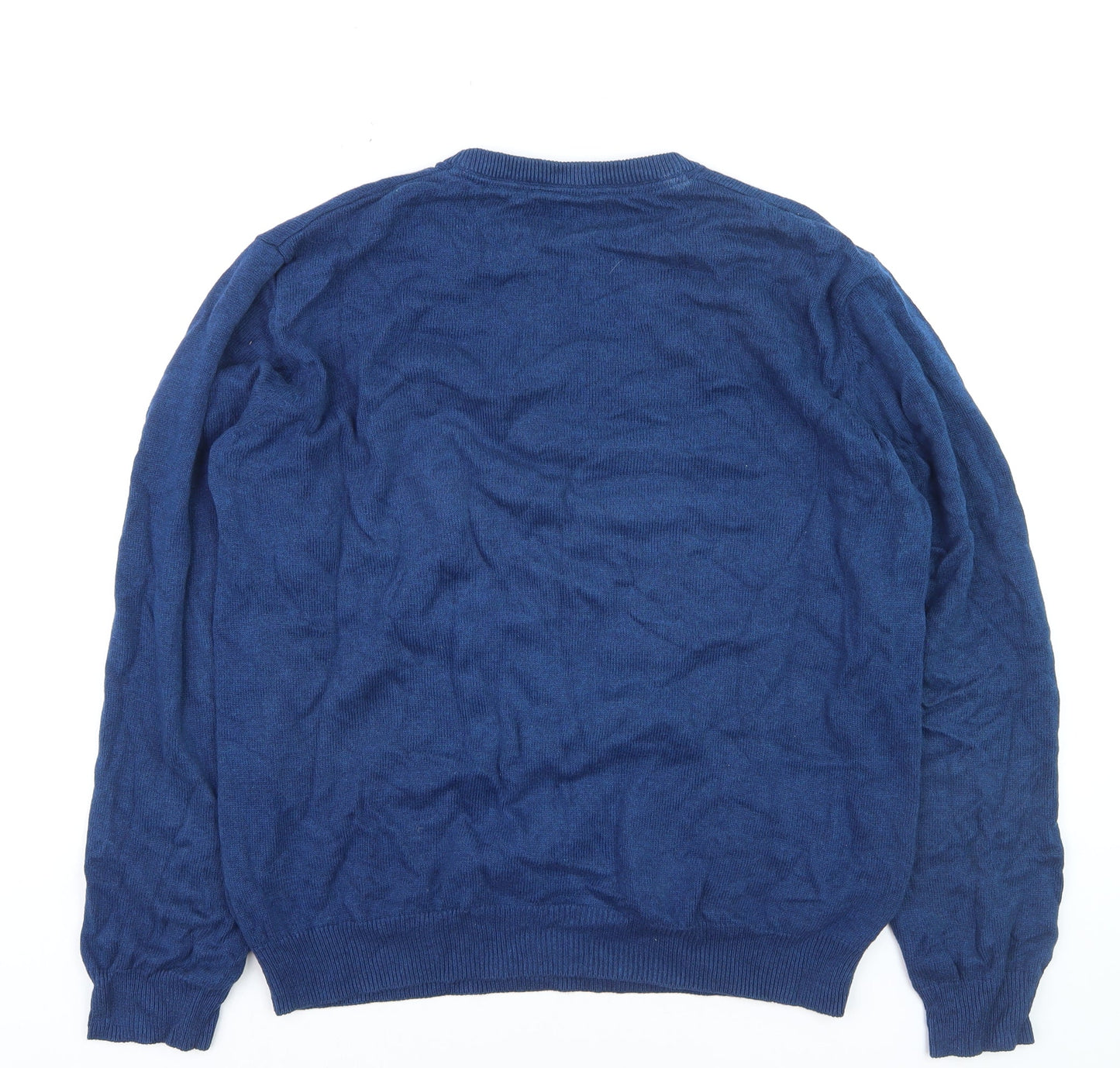 Dunnes Men Blue Cotton Crew Neck Pullover Jumper Size M