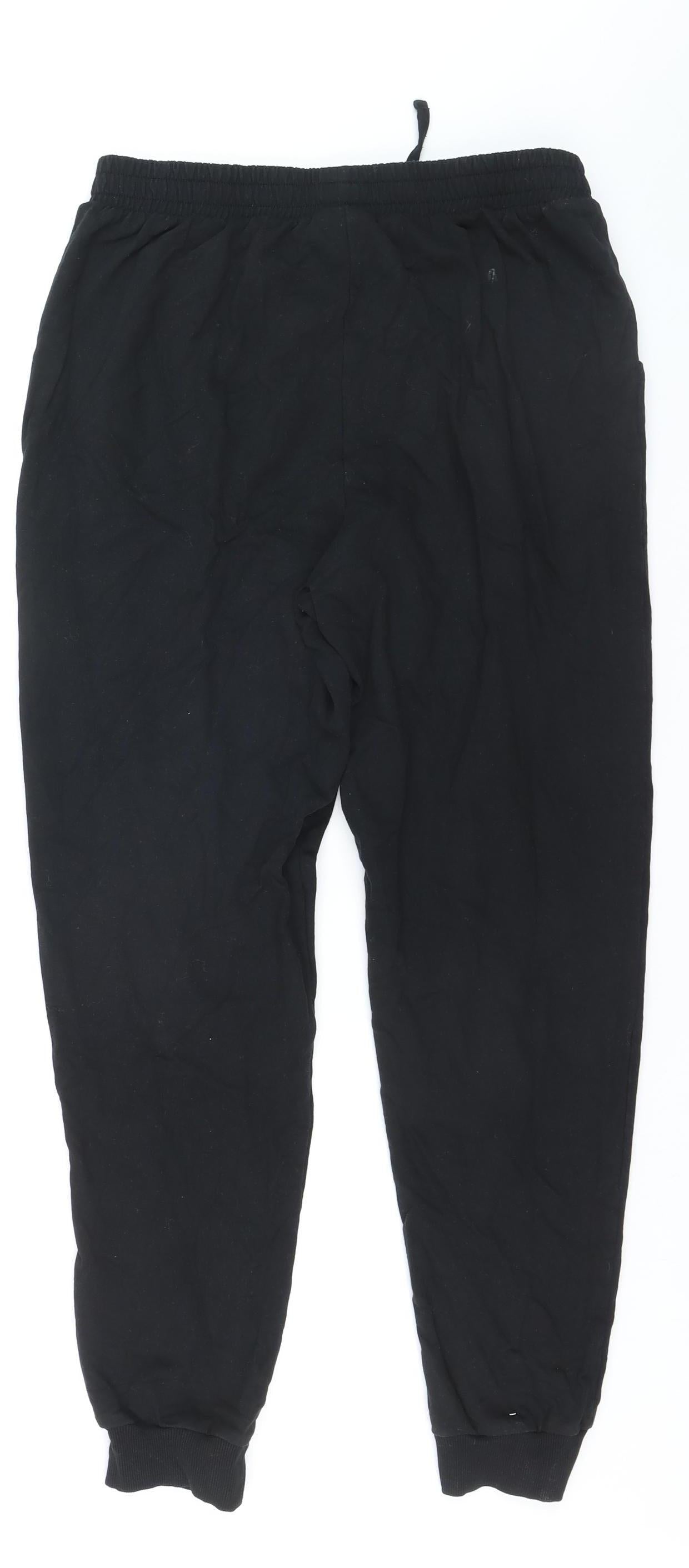 Cozee Home Men's Black Jogger Trousers M Elastic Waist Casual