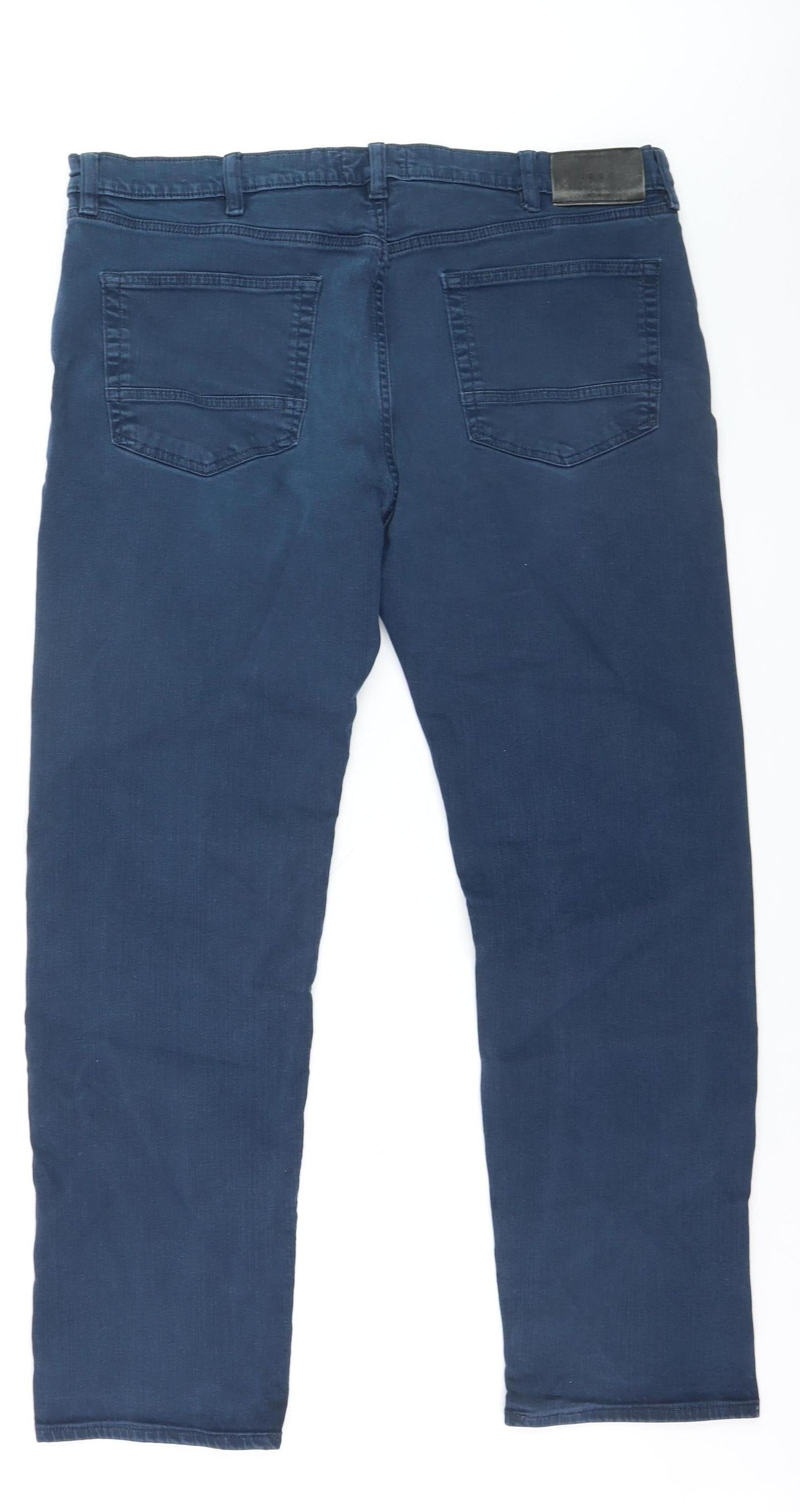Marks and Spencer Men's Blue Straight Fit Jeans 40W 33L Cotton Blend