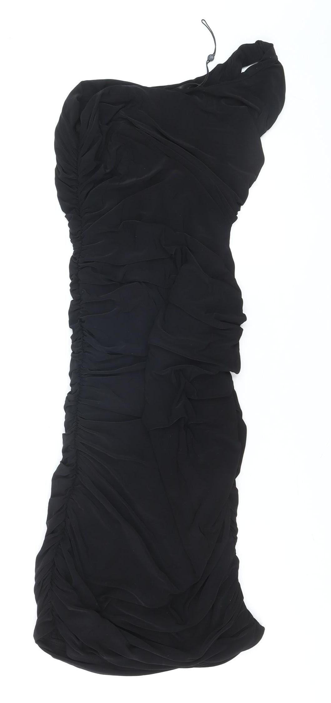 Missguided Women’s Black One Shoulder Bodycon Tall Dress Size 8