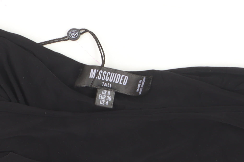Missguided Women’s Black One Shoulder Bodycon Tall Dress Size 8