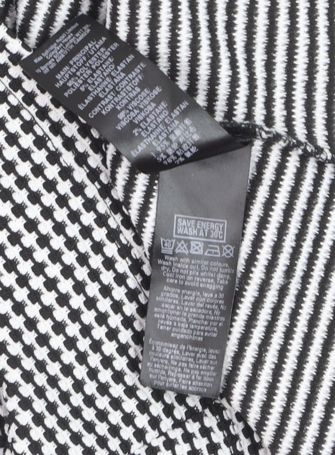Miss Selfridge Women Black Houndstooth Shift Work Dress Size 12