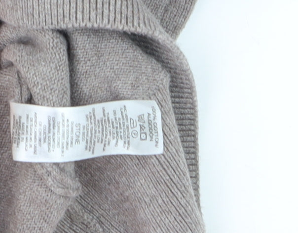 Dunnes Men’s Beige Cotton Half Zip Jumper Size M High Neck