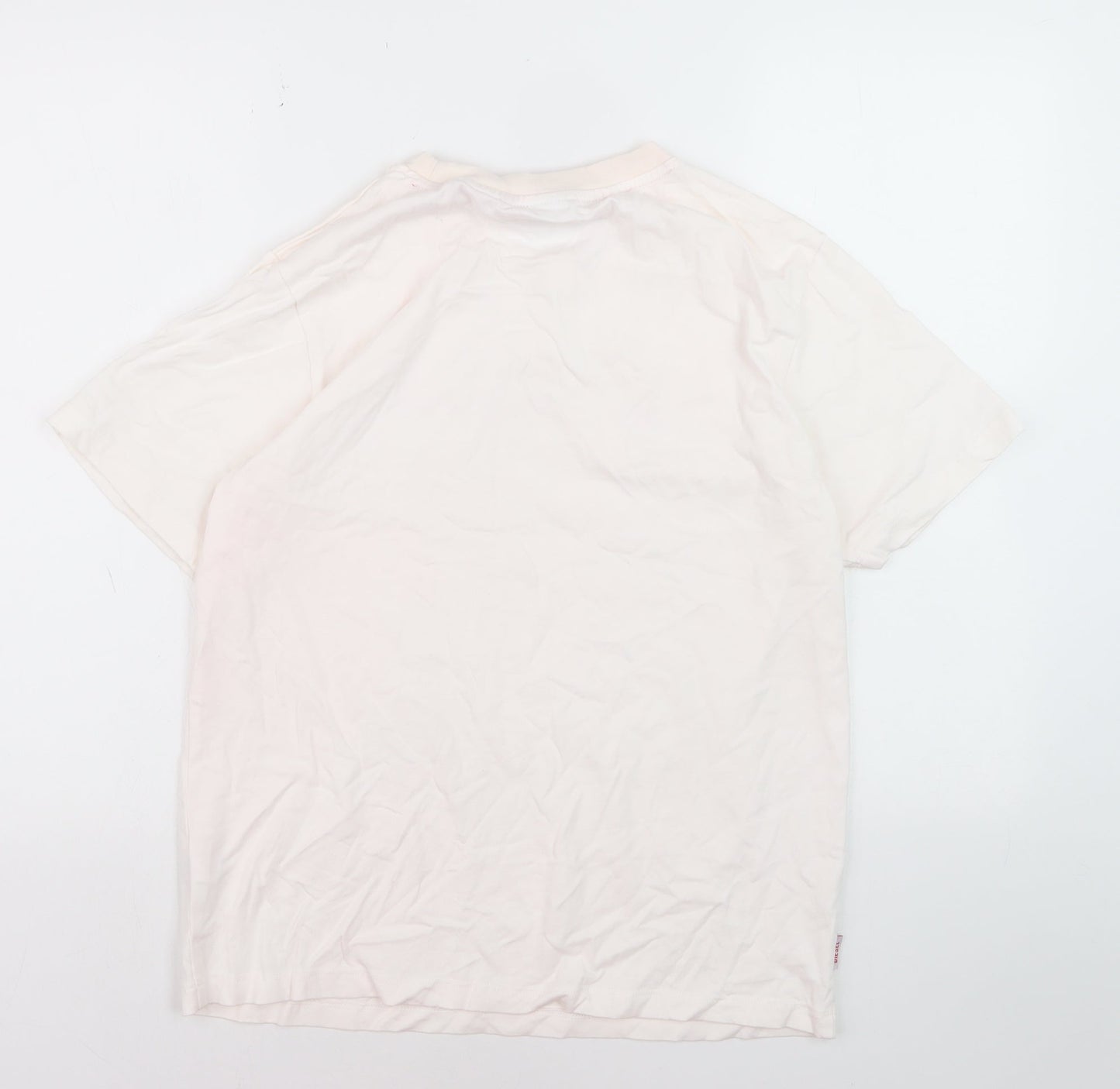 Diesel Women Ivory Leisure Club Cotton T-Shirt M Short Sleeve