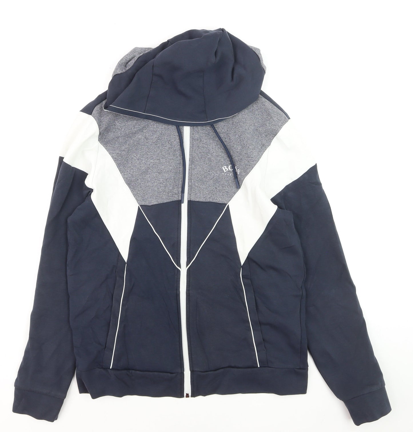 Hugo Boss Men's Blue Full Zip Hoodie Size S Regular Fit