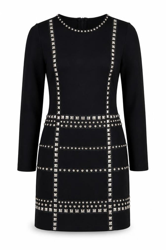 Alwear Women Black Size 8 Studded Bodycon Party Dress