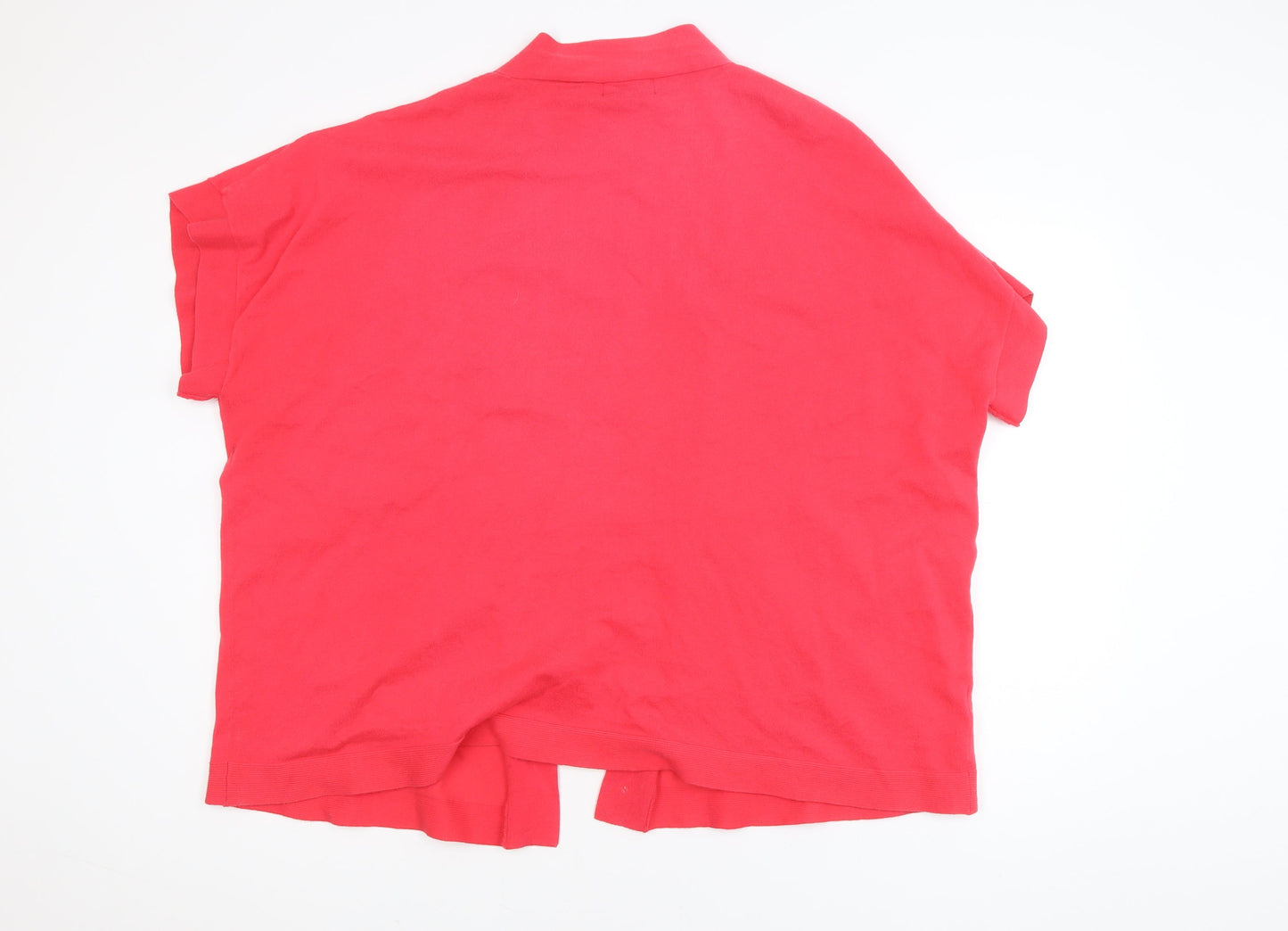 rogers+ROGERS Women’s Red Knit Short Sleeve Open Cardigan Size 28