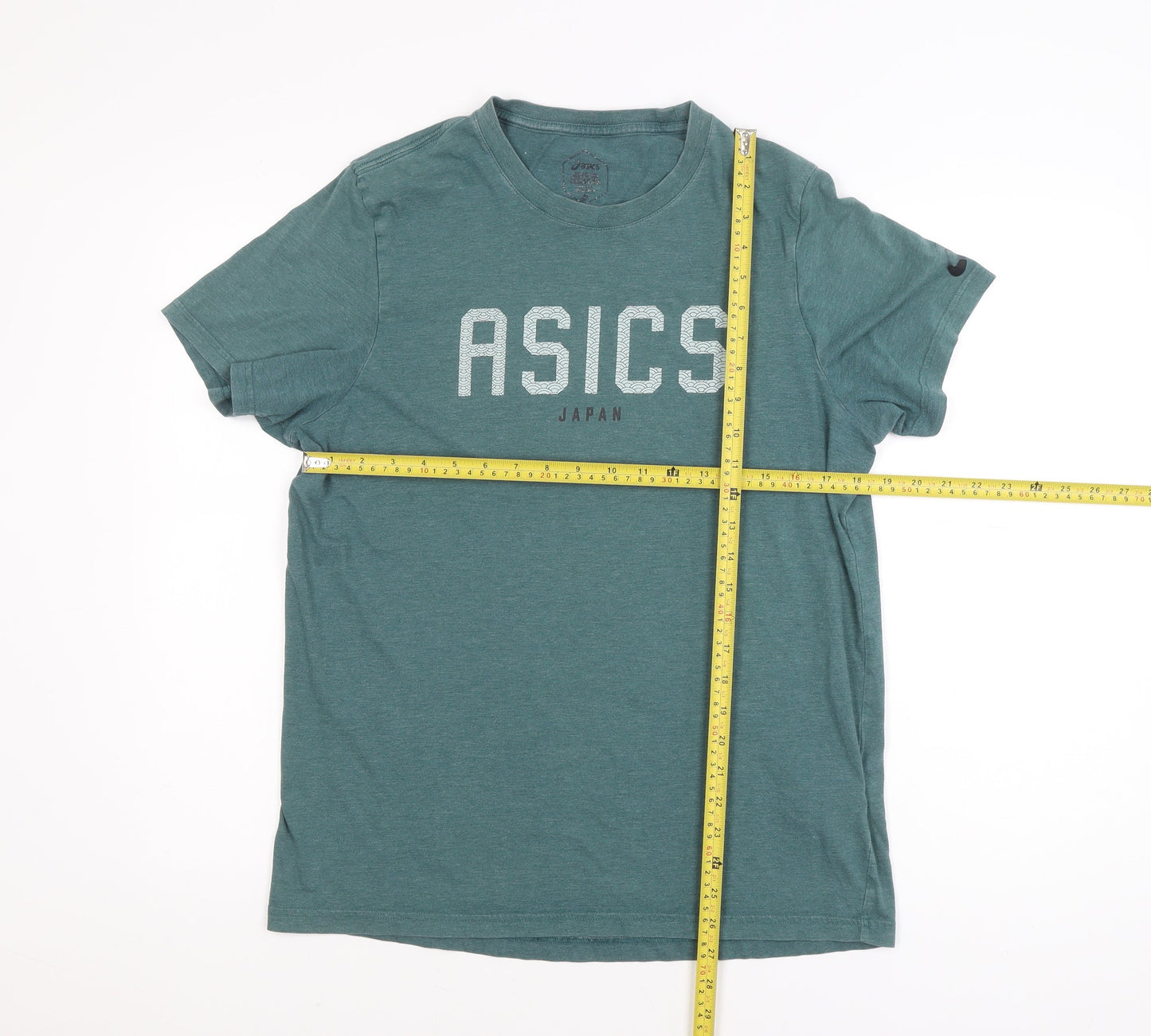 ASICS Men's Green Short Sleeve Crew Neck Sports T-Shirt Size M