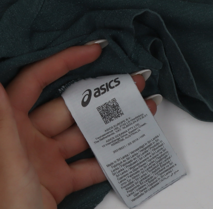 ASICS Men's Green Short Sleeve Crew Neck Sports T-Shirt Size M