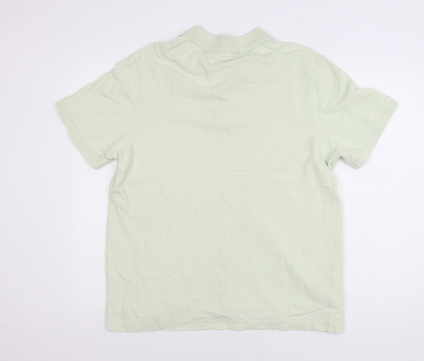 MNG Men's Green Regular Fit Cotton Short Sleeve Polo Shirt XL