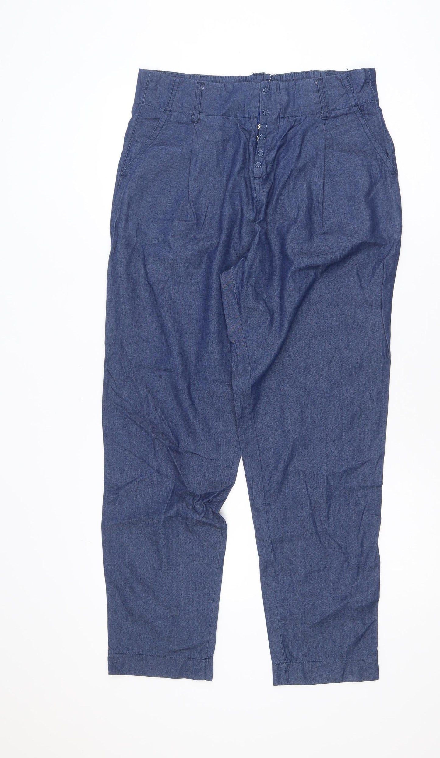 Wilbur The Label Womens Blue Cropped Regular Fit Jeans Size M