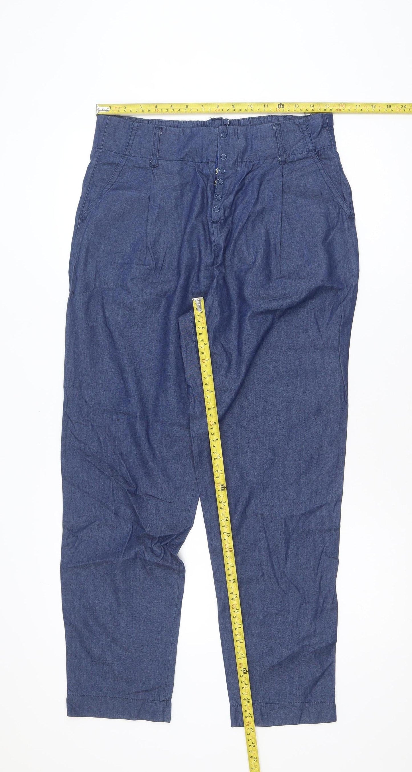 Wilbur The Label Womens Blue Cropped Regular Fit Jeans Size M