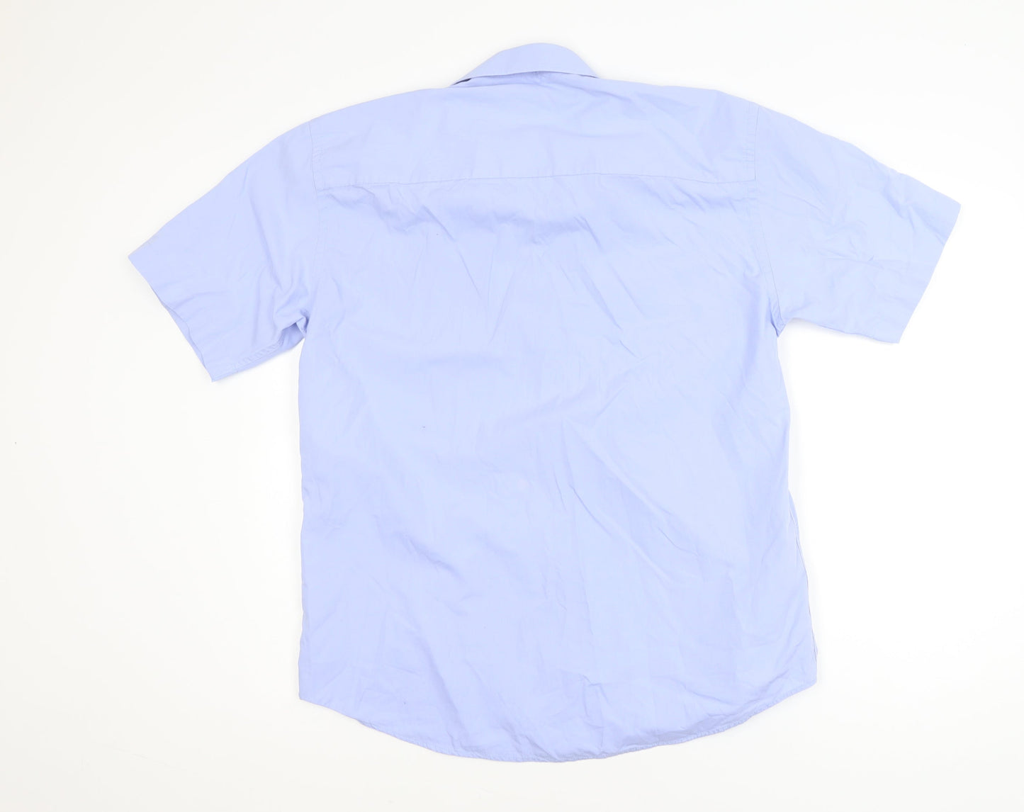 Zenga Boys Blue Short Sleeve Cotton School Uniform Shirt Size L