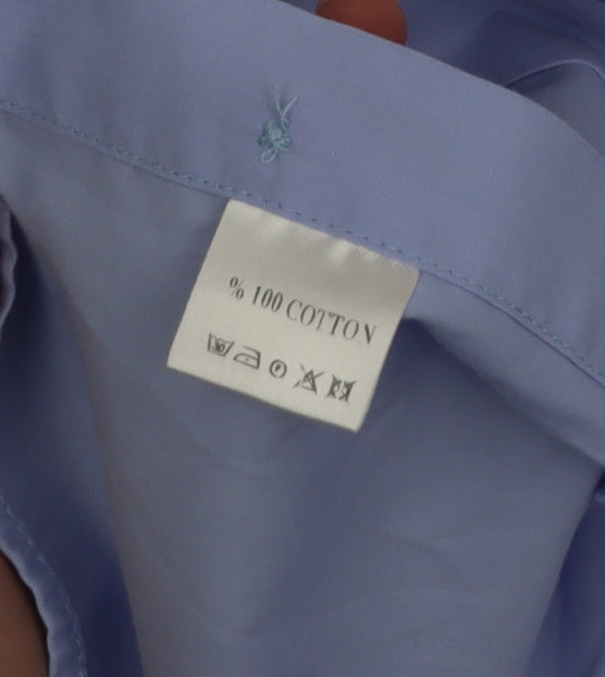Zenga Boys Blue Short Sleeve Cotton School Uniform Shirt Size L