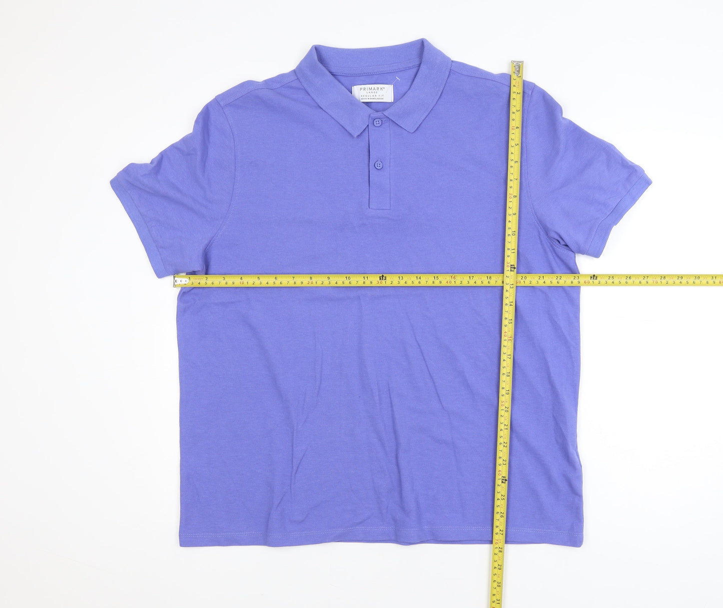 Primark Men’s Purple Regular Fit Cotton Polo Shirt Size L