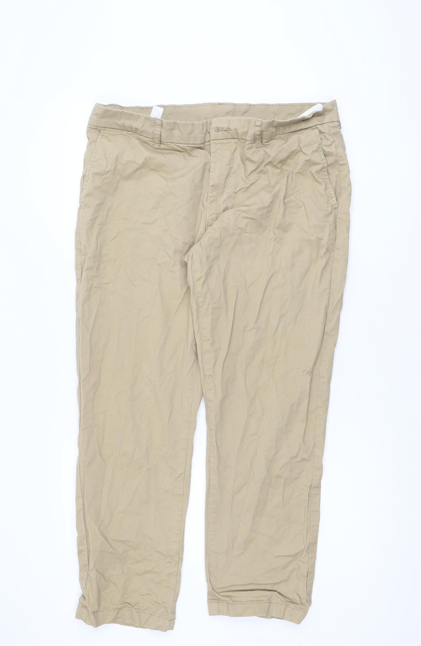 Dunnes Stores Men's Beige 38in Chino Trousers Regular Fit
