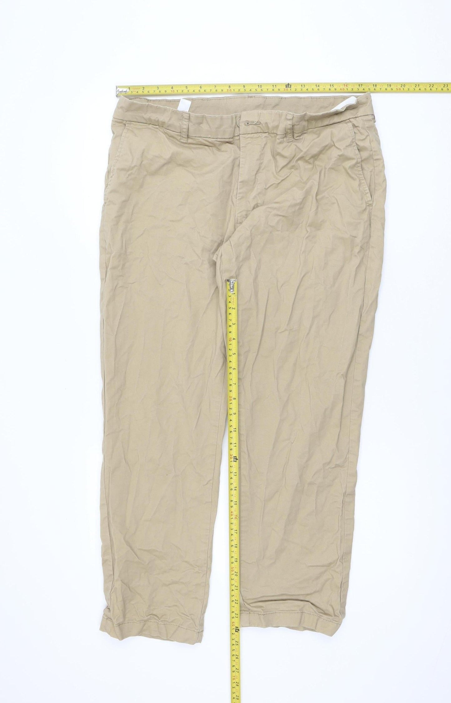 Dunnes Stores Men's Beige 38in Chino Trousers Regular Fit