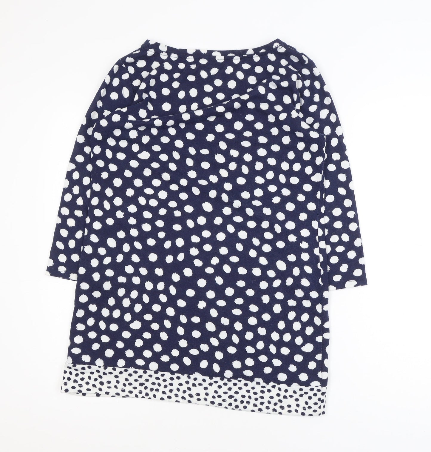 F&F Women’s Blue Polka Dot 3/4 Sleeve Tunic Blouse Size 12
