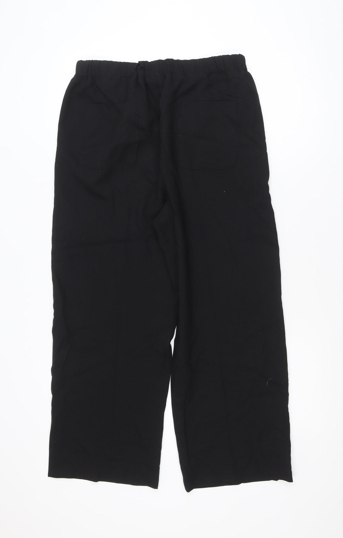 ROSSO 35 Women's Black Wool Cropped Trousers Size 18