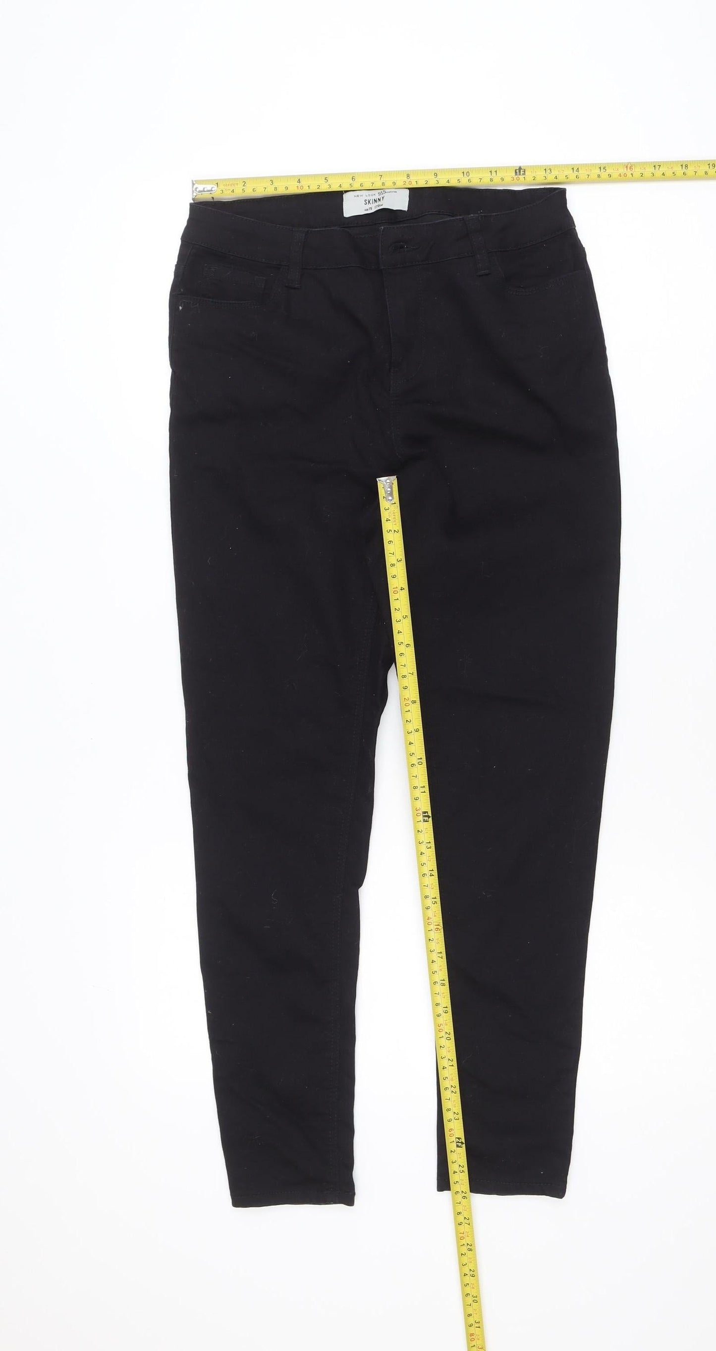 New Look Teens Black Skinny Stretch Trousers Age 15 170cm
