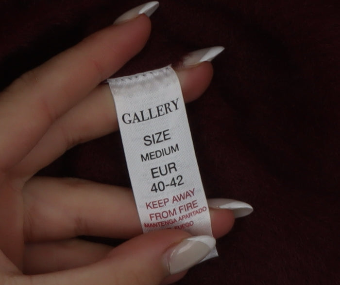 Gallery Women's Red Henley Knit Jumper Size M