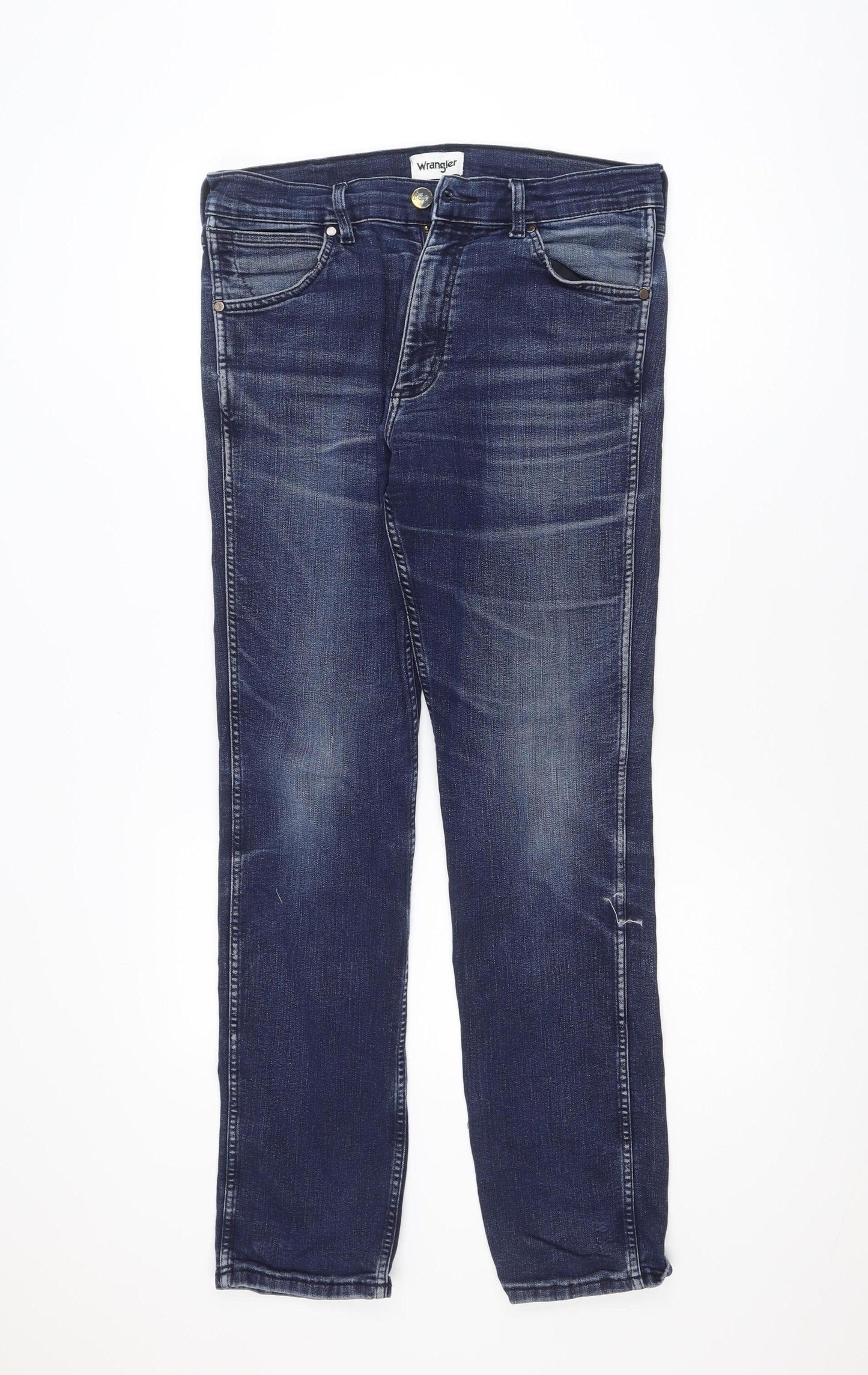Wrangler Men Blue 32x32 Straight Regular Fit Greensboro Jeans