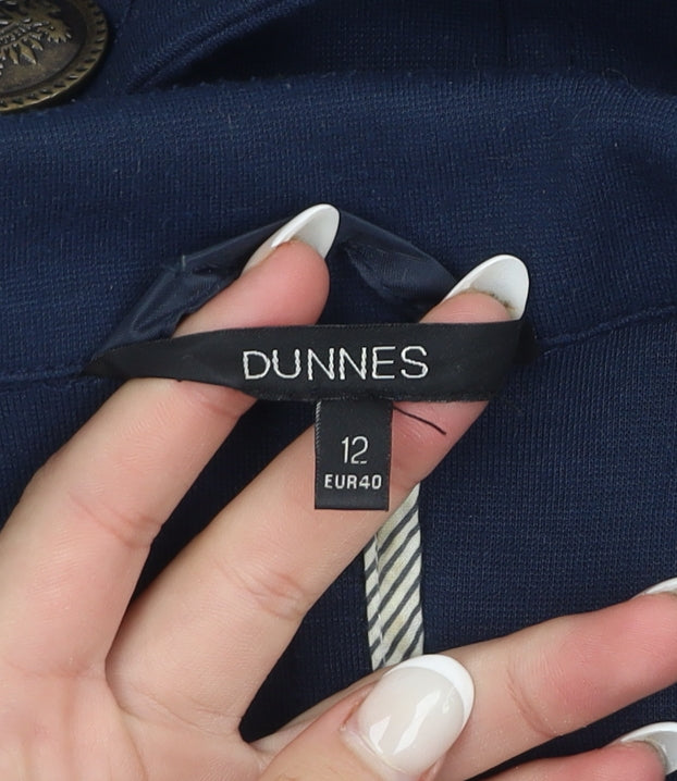 Dunnes Women Blue Size 12 Classic Lined Blazer Jacket
