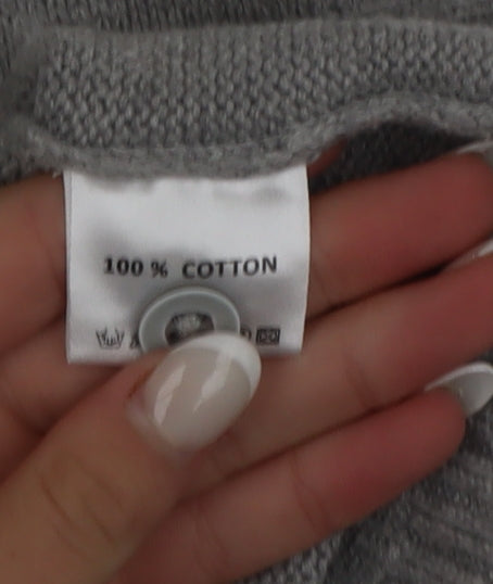 Fin & Vince Girls Grey 8-9 Years Cotton Button Cardigan Vest