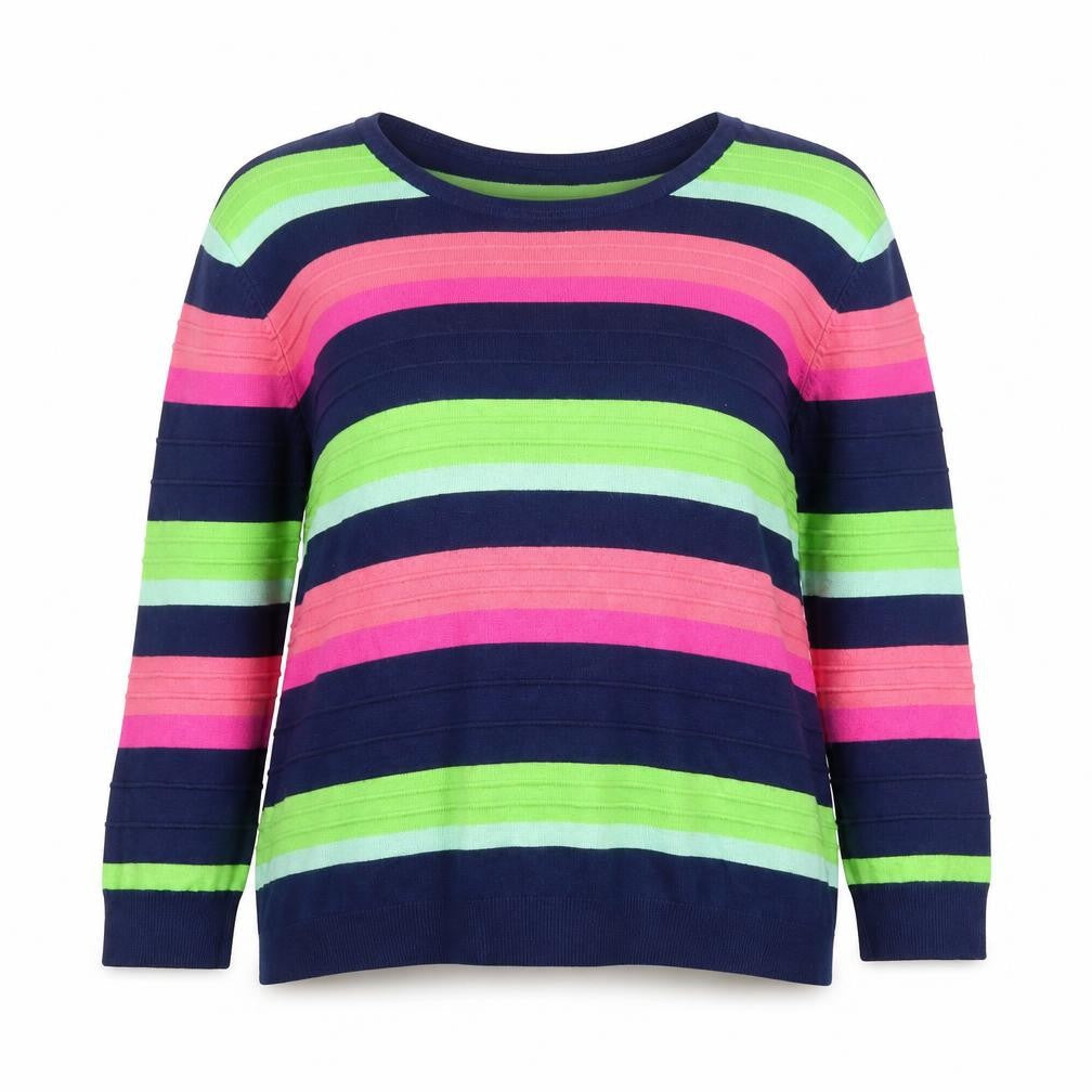 Mudflower Women's Multicoloured Striped Pullover Jumper S