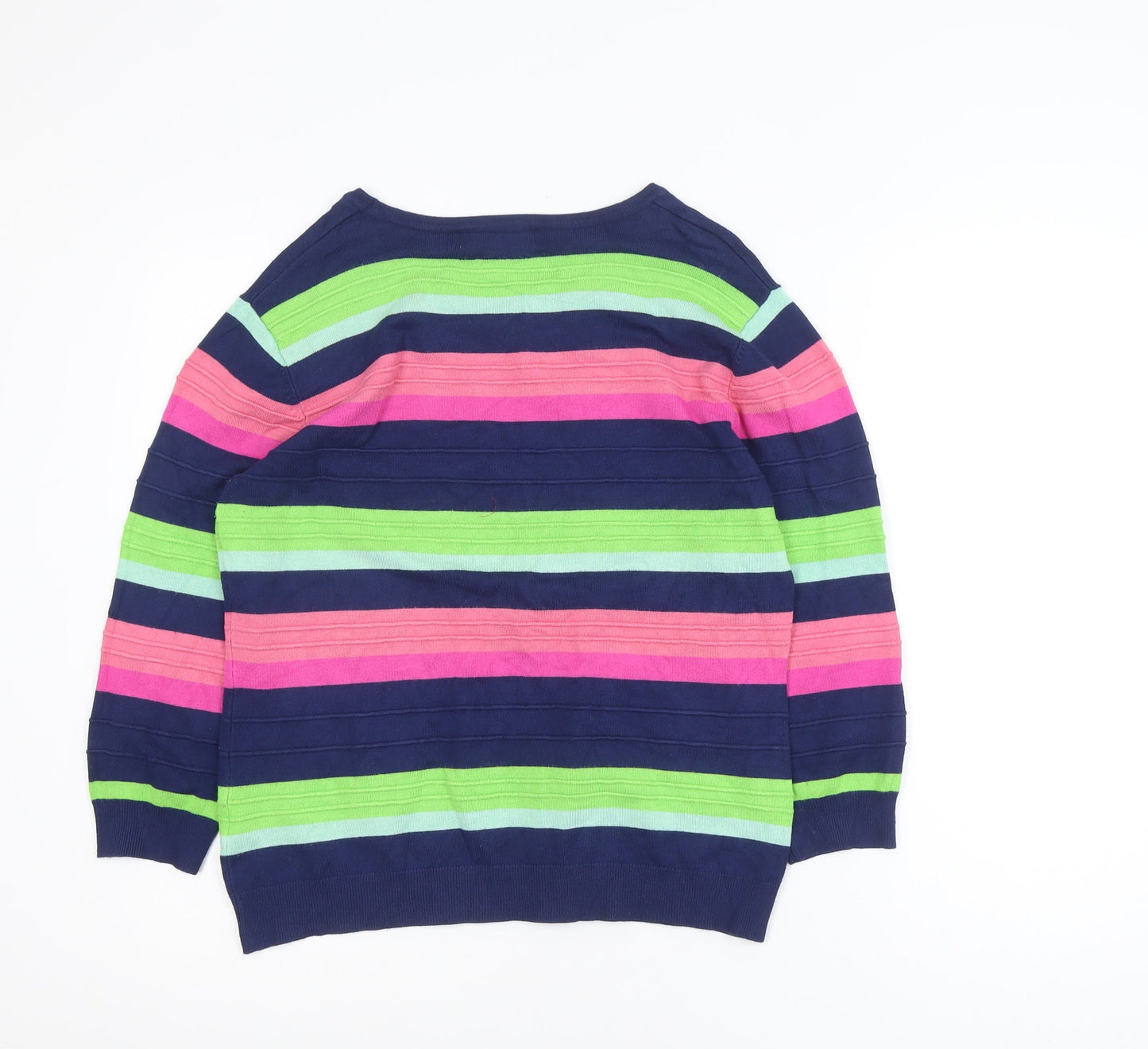 Mudflower Women's Multicoloured Striped Pullover Jumper S