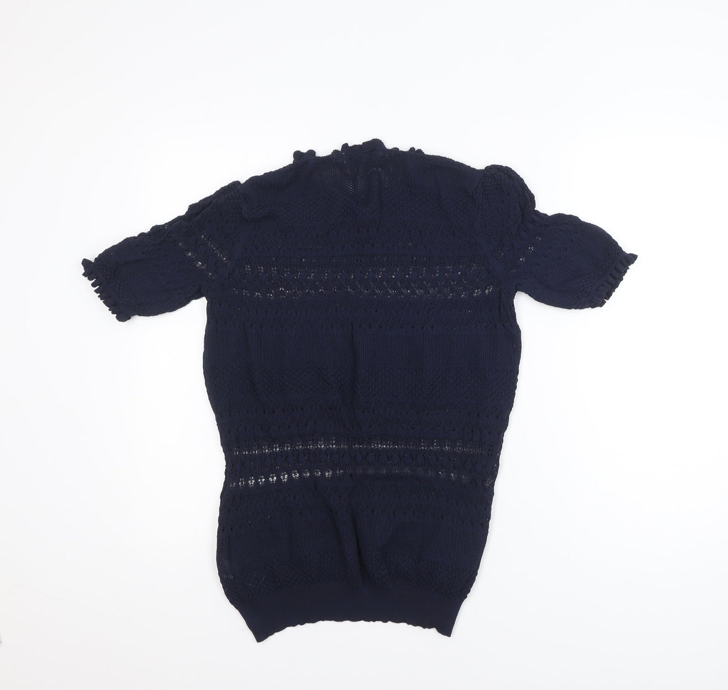 Gallery Women's Blue Short Sleeve Knit Blouse Size L