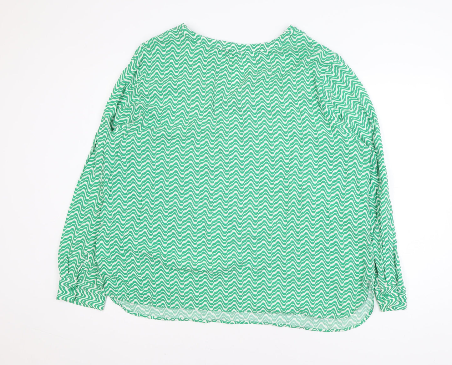 F&F Women’s Green Geometric Viscose Tunic Blouse UK 22