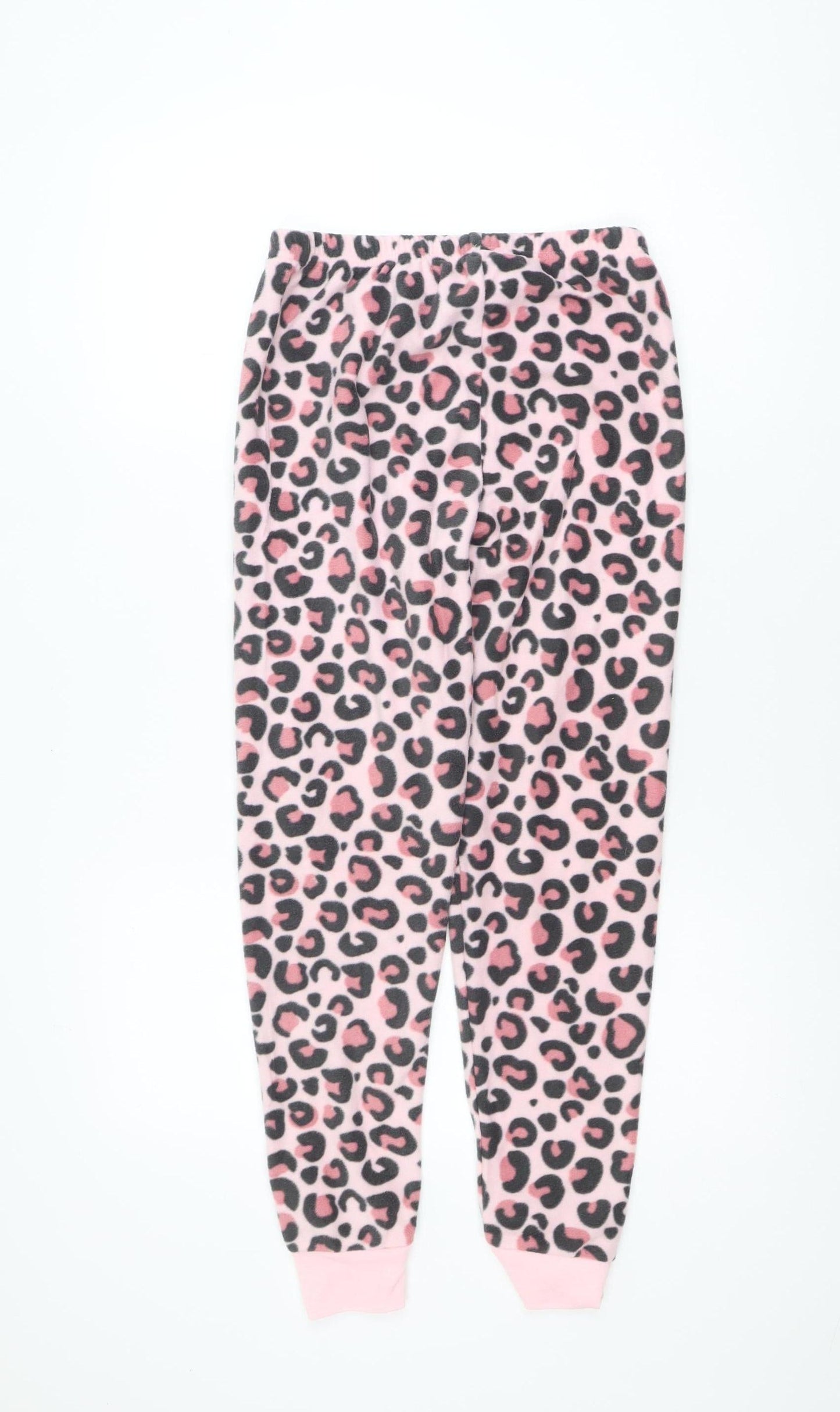 Dunnes Stores Women Pink Leopard Fleece Pyjama Pants Size 8