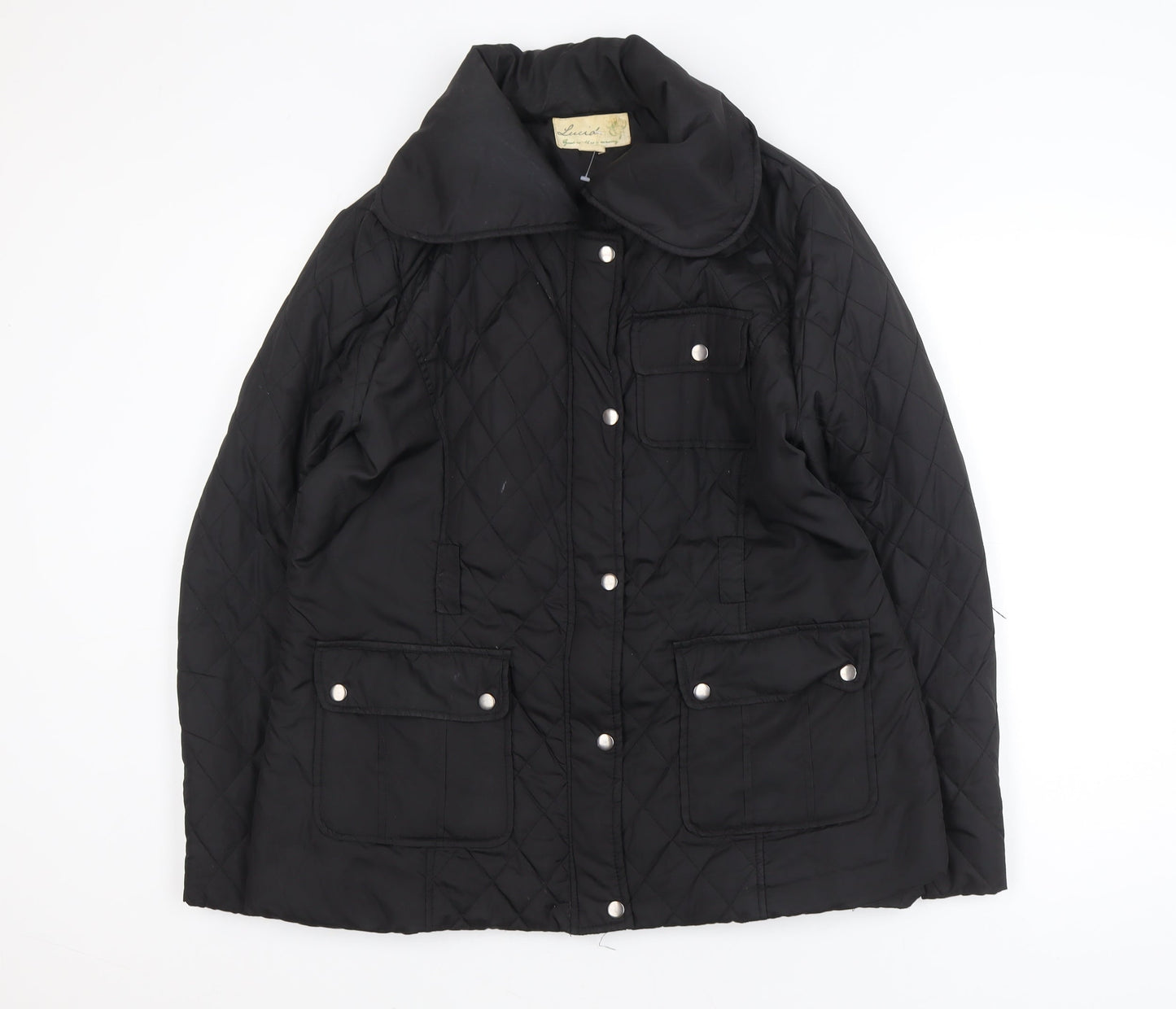 Lucid Unisex Black Quilted Mid-Length Jacket Size 16
