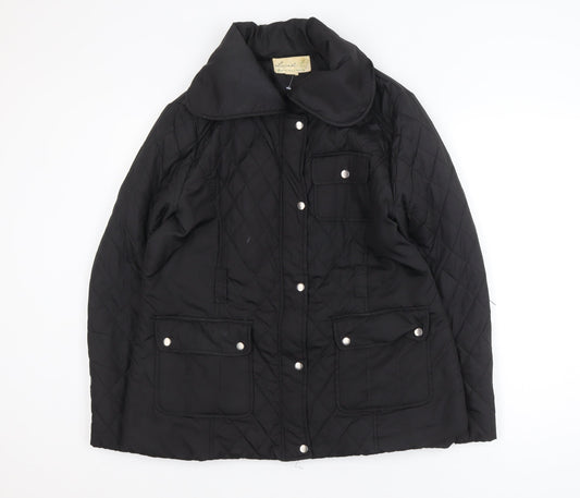 Lucid Unisex Black Quilted Mid-Length Jacket Size 16