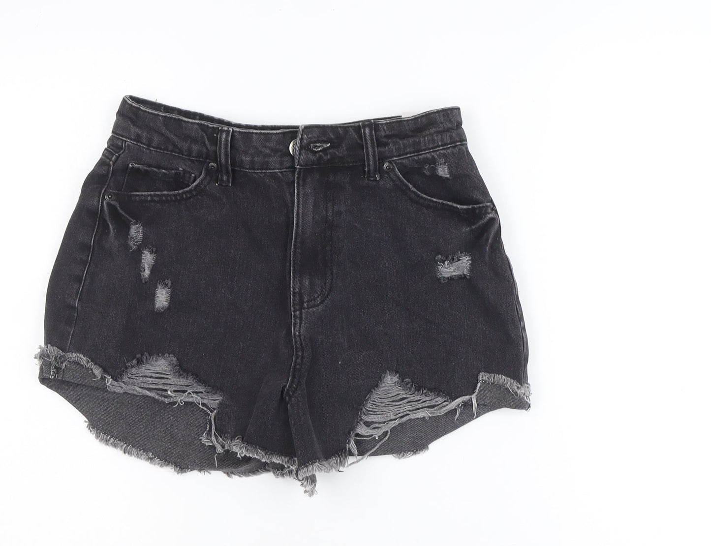Jay Jays Women Black Size 8 High Rise Denim Cut-Off Shorts