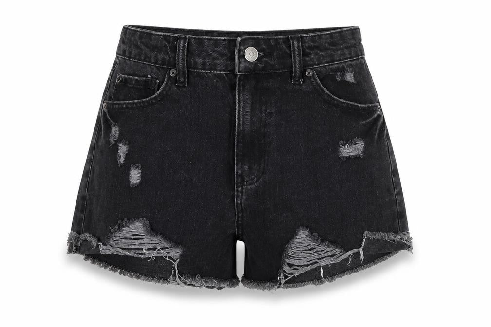 Jay Jays Women Black Size 8 High Rise Denim Cut-Off Shorts