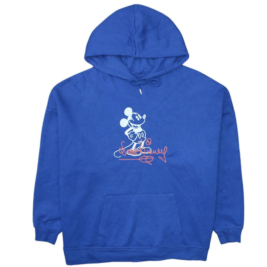 Preloved Disney at Primark Blue Mickey Mouse Men's Pullover Hoodie Size L - Front